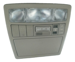 2007-2009 Toyota Camry Tan Overhead Console Panel with Garage Door Opener and Bluetooth (Used OEM)