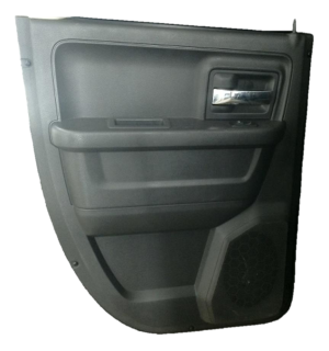 2009-2010 Dodge Ram 1500 Black Door Interior Trim Panel with Power Windows and Locks - Rear, Left (Driver) (Used OEM)