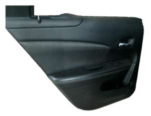 2011-2014 Dodge Avenger Black Door Interior Trim Panel with Power Windows and Locks - Rear, Left (Driver) (Used OEM)