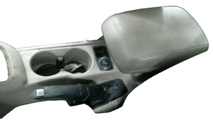 2012-2014 Ford Focus Tan Front Floor Console Assembly with Slotted Lid (Used OEM)