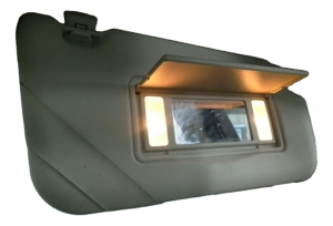 2012-2013 Ford Focus Tan Sun Visor with Illuminated Vanity Mirror - Right (Passenger) (Used OEM)