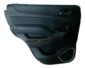 2015-2020 GMC Yukon XL Black Door Interior Trim Panel with Power Windows and Power Locks - Rear, Left (Driver) (Used OEM)