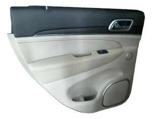 2014-2022 Jeep Grand Cherokee Tan Door Interior Trim Panel - Rear, Left (Driver) (Used OEM)