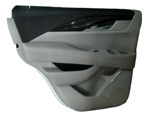 2015-2020 GMC Yukon XL Tan Door Interior Trim Panel - Rear, Left (Driver) (Used OEM)
