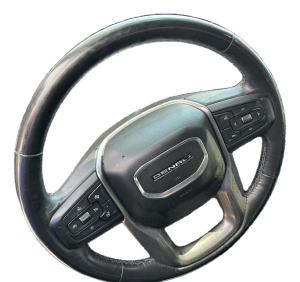 2020-2022 GMC Sierra 2500 HD Black Leather Wrapped Denali Steering Wheel (Used OEM)