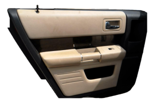 2013-2019 Ford Flex Tan Door Interior Trim Panel with Power Windows and Locks - Rear, Left (Driver) (Used OEM)