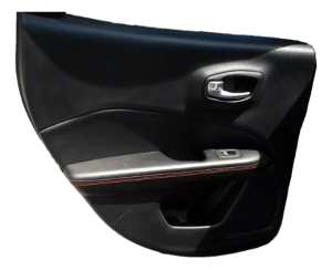 2017-2021 Jeep Compass Black Door Interior Trim Panel with Power Windows and Locks - Rear, Left (Driver) (Used OEM)