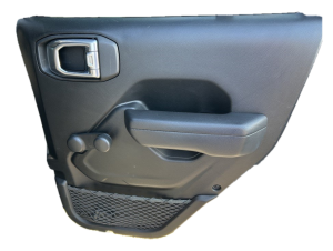2018-2026 Jeep Wrangler Black Manual Window Door Interior Trim Panel - Rear, Right (Passenger) (Used OEM)