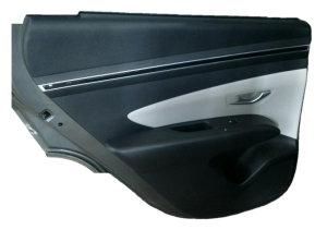 2022-2024 Hyundai Tucson Black Door Interior Trim Panel with Power Windows and Locks - Rear, Left (Driver) (Used OEM)