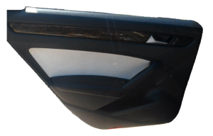 2012-2015 Volkswagen Passat Black Door Interior Trim Panel with Power Windows and Locks - Rear, Left (Driver) (Used OEM)