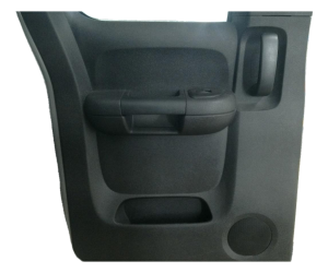 2007-2014 GMC Sierra 2500 HD Black Door Interior Trim Panel with Power Windows and Locks - Rear, Left (Driver) (Used OEM)