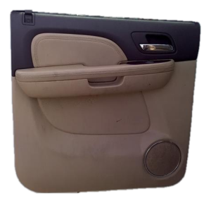 2007-2014 GMC Yukon XL Beige Door Interior Trim Panel with Power Windows and Locks - Rear, Left (Driver) (Used OEM)