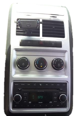 2009-2010 Dodge Journey Silver Radio and Temperature Control Instrument Panel Bezel with Vents (Used OEM)