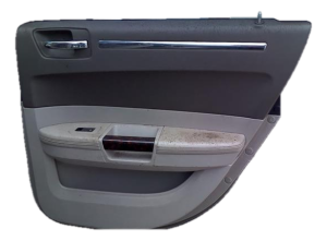 2005-2010 Chrysler 300 Gray Door Interior Trim Panel with Power Windows and Power Locks - Rear, Right (Passenger) (Used OEM)