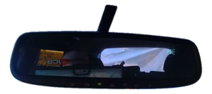 2014-2019 Kia Soul Black Auto-Dimming Interior Rear View Mirror with Compass and HomeLink (Used OEM)