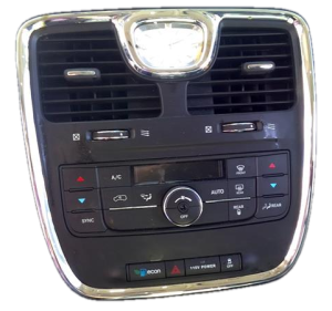 2011-2016 Chrysler Town &amp; Country Black Instrument Panel Bezel with Vents and Temperature Control Module (Used OEM)