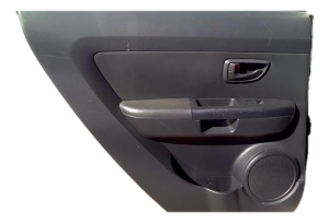 2012-2013 Kia Soul Black Door Interior Trim Panel with Power Windows and Locks - Rear, Left (Driver) (Used OEM)