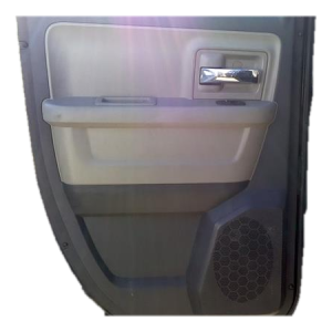 2011-2018 Ram 1500 Gray Door Interior Trim Panel with Power Windows and Locks - Rear, Left (Driver) (Used OEM)