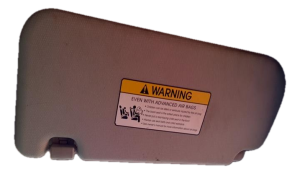 2012-2017 Kia Rio Black Sun Visor without Sunroof and without Lighted Mirror - Right (Passenger) (Used OEM)