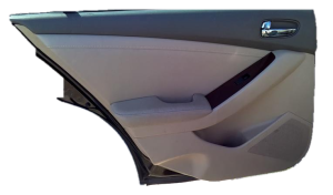 2007-2012 Nissan Altima Tan Door Interior Trim Panel with Power Windows and Locks - Rear, Left (Driver) (Used OEM)