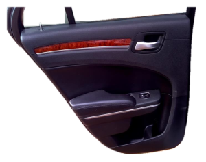 2011-2014 Chrysler 300 Black Door Interior Trim Panel with Power Windows and Locks - Rear, Left (Driver) (Used OEM)
