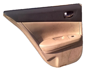 2009-2014 Nissan Maxima Tan Door Interior Trim Panel with Power Windows and Locks - Rear, Left (Driver) (Used OEM)