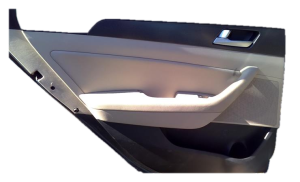 2015-2017 Hyundai Sonata Tan Door Interior Trim Panel - Rear, Left (Driver) (Used OEM)