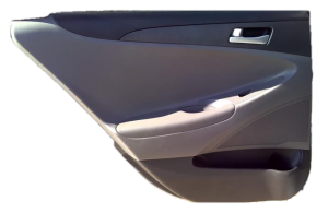 2011-2015 Hyundai Sonata Gray Door Interior Trim Panel with Power Windows and Locks - Rear (Used OEM)