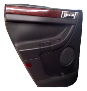2004-2008 Chrysler Pacifica Black Door Interior Trim Panel with Power Windows and Locks - Rear, Left (Driver) (Used OEM)