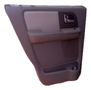 2003-2006 Lincoln Navigator Gray Door Interior Trim Panel with Power Windows and Locks - Rear, Left (Driver) (Used OEM)