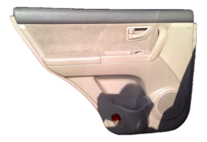 2003-2006 Kia Sorento Tan Front Door Interior Trim Panel with Power Windows and Power Locks - Rear, Left (Driver) (Used OEM)