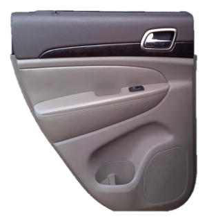 2011-2023 Dodge Durango Gray Door Interior Trim Panel with Power Windows and Locks - Rear, Left (Driver) (Used OEM)