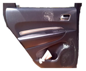 2011-2014 Dodge Durango Black Door Interior Trim Panel with Power Windows and Locks - Rear, Left (Driver) (Used OEM)