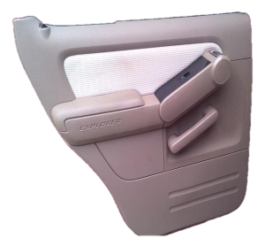2006-2010 Ford Explorer Tan Door Interior Trim Panel with Power Windows and Locks - Rear, Left (Driver) (Used OEM)