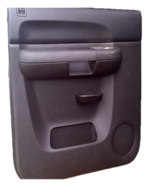 2007-2014 GMC Sierra 2500 HD Gray Door Interior Trim Panel - Rear, Left (Driver) (Used OEM)