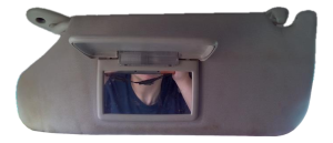 2008-2012 Jeep Liberty Gray Sun Visor with Illuminated Vanity Mirror - Left (Driver) (Used OEM)