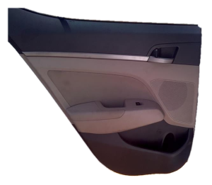 2017-2020 Hyundai Elantra Tan Door Interior Trim Panel with Power Windows and Locks - Rear, Left (Driver) (Used OEM)