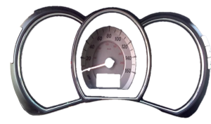 2009-2014 Nissan Murano Tan Speedometer and Center Display Instrument Panel Bezel with Vents (Used OEM)