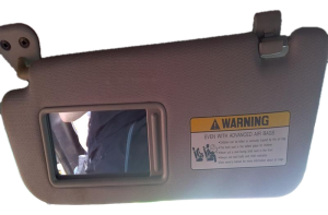 2010-2012 Hyundai Santa Fe Gray Sun Visor with Illuminated Vanity Mirror - Left (Driver) (Used OEM)