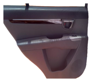 2010-2012 Hyundai Santa Fe Gray Door Interior Trim Panel - Rear, Left (Driver) (Used OEM)