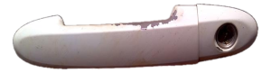 2007-2012 Hyundai Santa Fe White Exterior Door Handle - Front, Left (Driver) (Used OEM)
