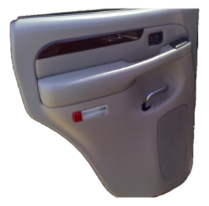 2003-2006 GMC Yukon XL Beige Door Interior Trim Panel with Power Windows and Locks - Rear, Left (Driver) (Used OEM)
