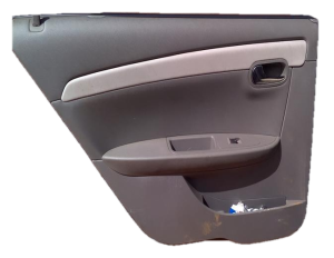 2007-2009 Saturn Aura Gray Door Interior Trim Panel with Power Windows and Locks - Rear, Left (Driver) (Used OEM)