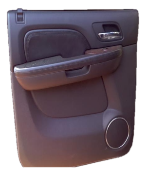 2007-2014 GMC Yukon XL Black Door Interior Trim Panel with Power Windows and Locks - Rear, Left (Driver) (Used OEM)