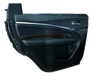 2014-2020 Acura MDX Black Door Interior Trim Panel with Power Windows and Locks - Rear, Left (Driver) (Used OEM)