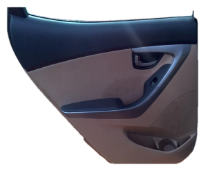 2011-2016 Hyundai Elantra Tan Door Interior Trim Panel with Power Windows and Locks - Rear, Left (Driver) (Used OEM)