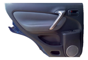 2001-2005 Toyota RAV4 Gray Front Door Interior Trim Panel with Power Windows and Locks - Rear, Left (Driver) (Used OEM)
