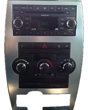 2008-2010 Jeep Commander Silver Radio and Temperature Control Instrument Panel Bezel (Used OEM)