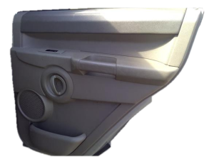 2006-2010 Jeep Commander Beige Door Interior Trim Panel with Power Windows and Power Locks - Rear, Right (Passenger) (Used OEM)