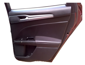 2013-2016 Lincoln MKZ Black Door Interior Trim Panel with Power Windows and Locks - Rear, Right (Passenger) (Used OEM)